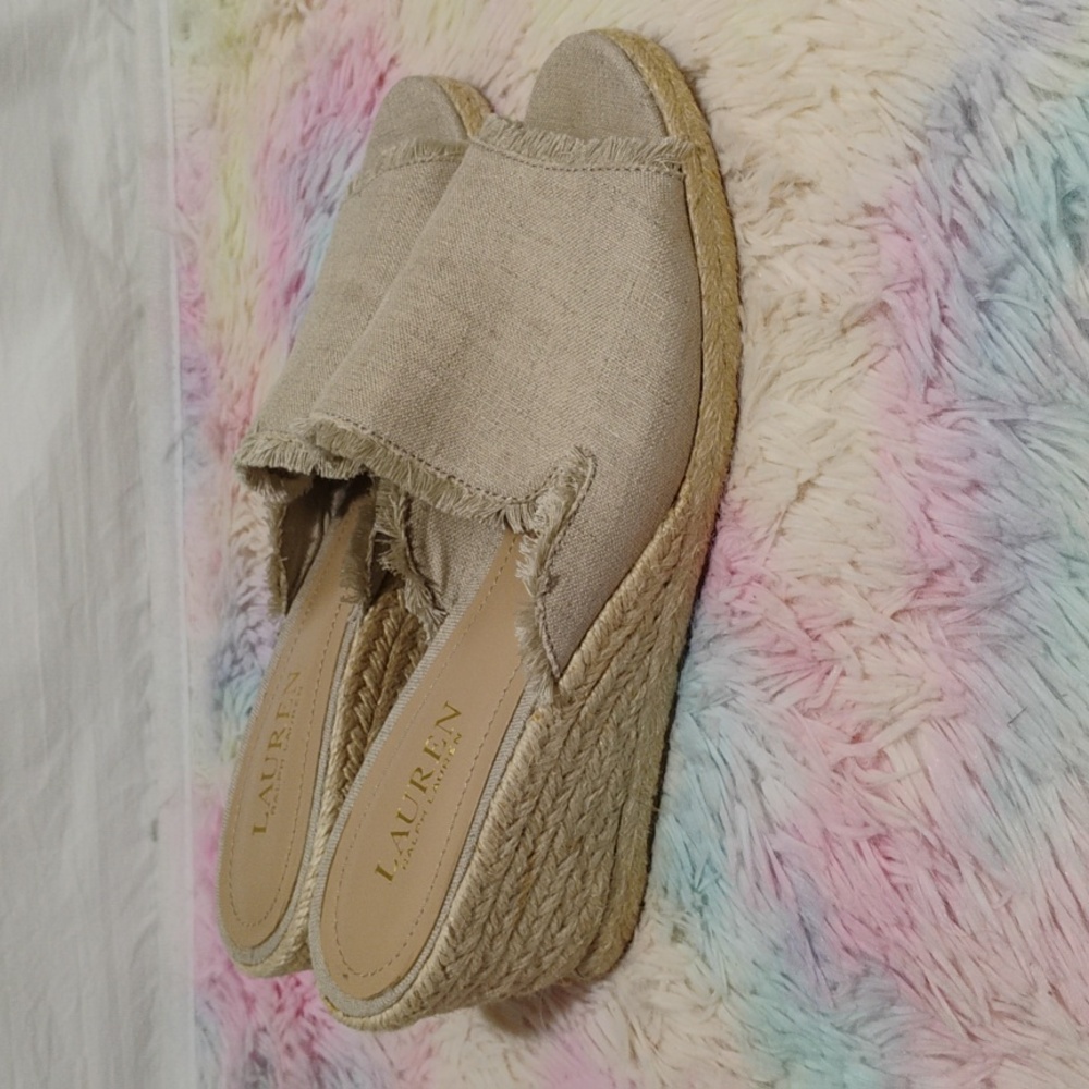 NWOT Lauren Ralph Lauren Carlynda Espadrille Wedge Sandals Sz.8.5 - Picture 4 of 10